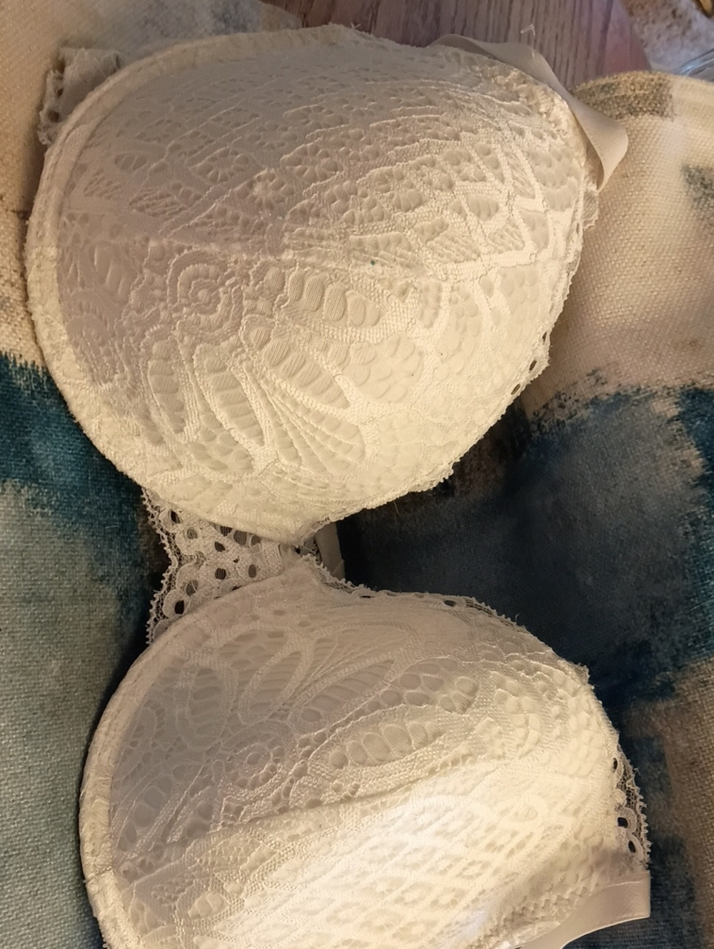 Danskin Bra 40C, White Lace, NWOT, Very Pretty
